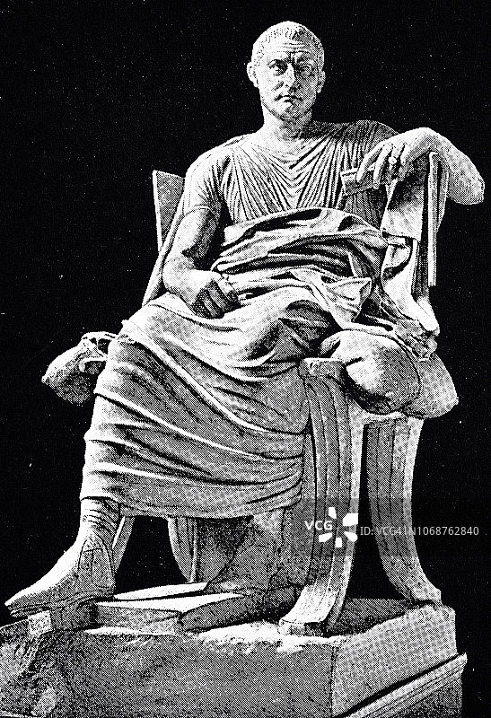 米南德雕像，希腊诗人图片素材