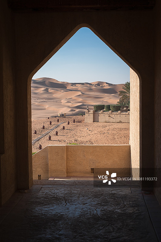 沙漠门口，空旷的四分之一，阿拉伯联合酋长国图片素材