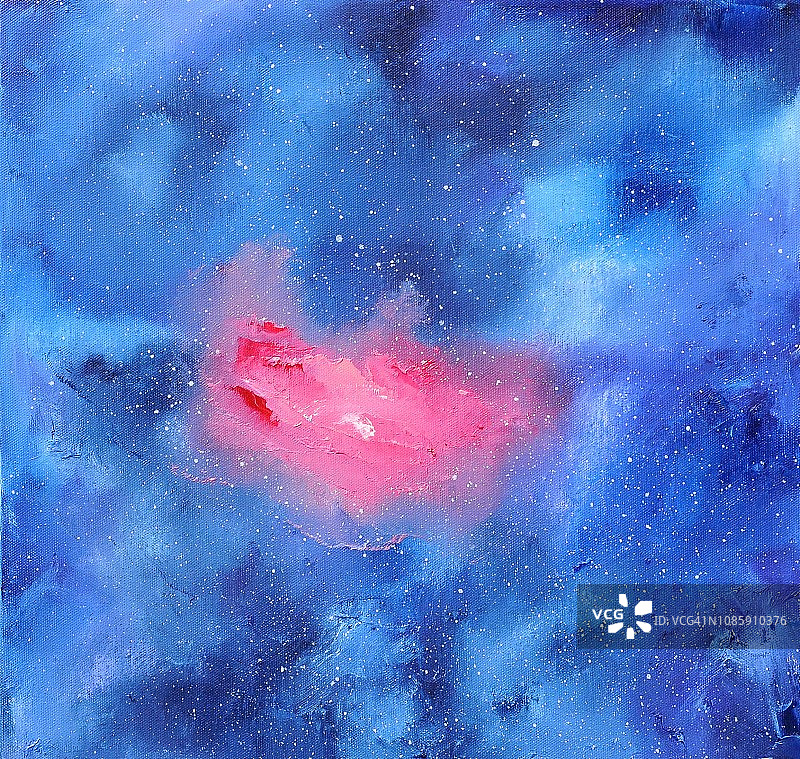 银河系星云当代艺术绘画图片素材