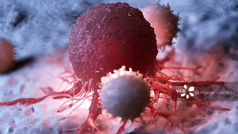 白细胞攻击癌细胞的插图图片素材