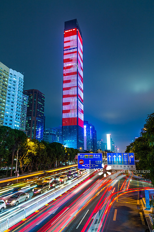 深圳市区夜景街景图片素材