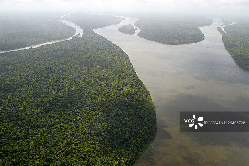 亚马逊河鸟瞰图图片素材