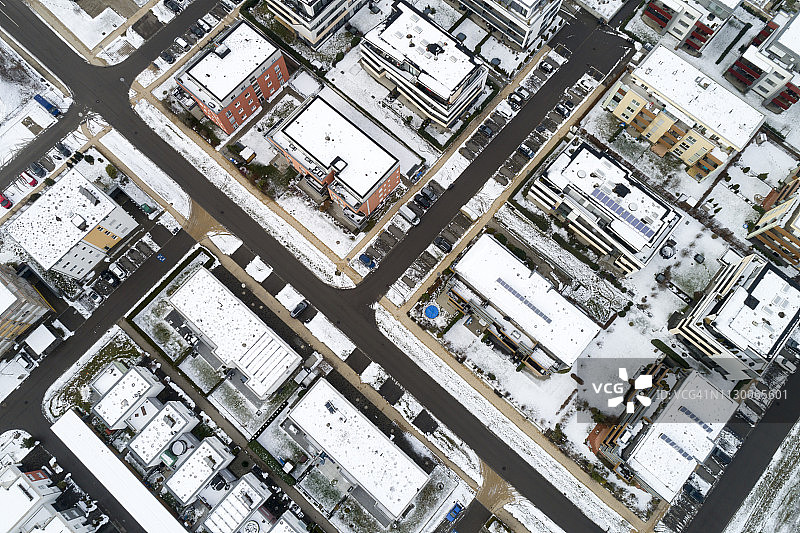 冬季的住宅建筑图片素材
