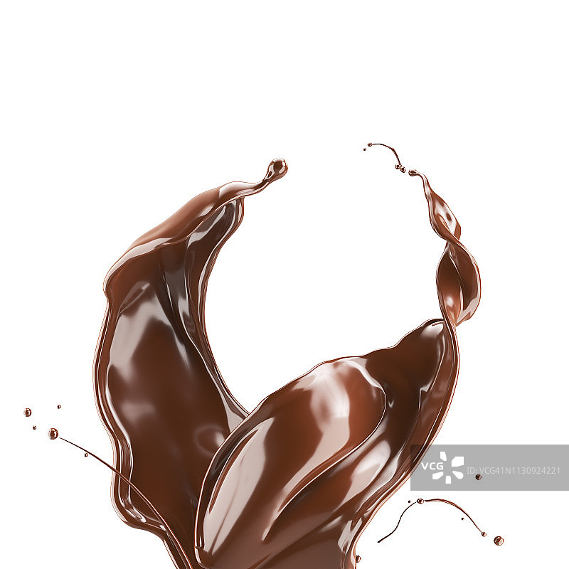 黑巧克力飞溅孤立的背景。图片素材