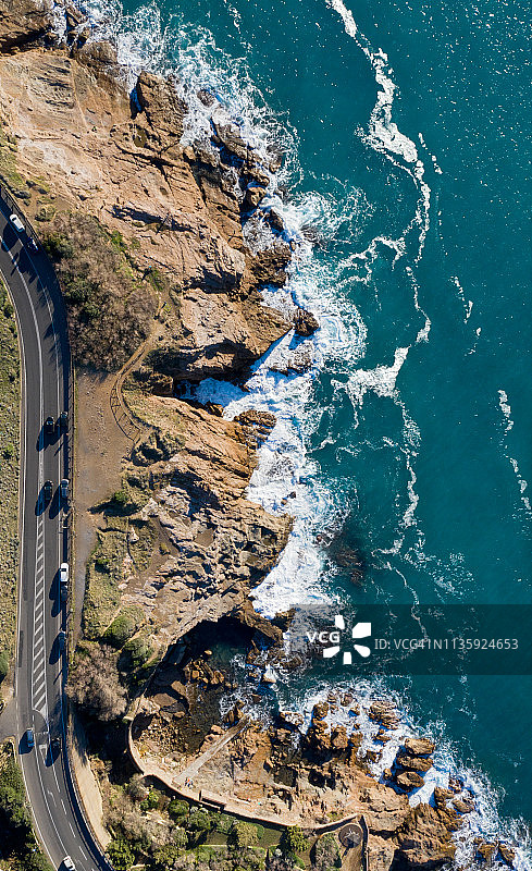 意大利托斯卡纳海岸公路鸟瞰图图片素材