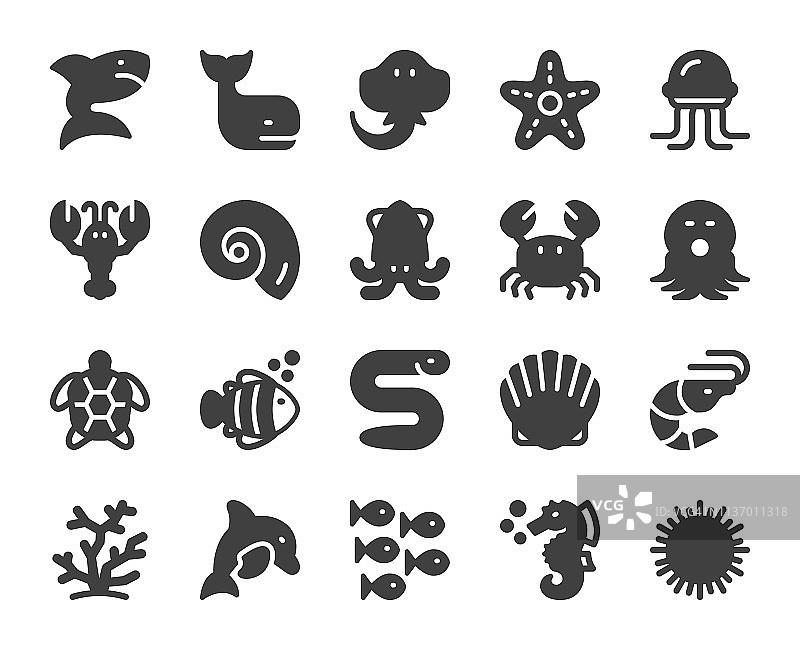 海洋生物和海洋动物-图标图片素材
