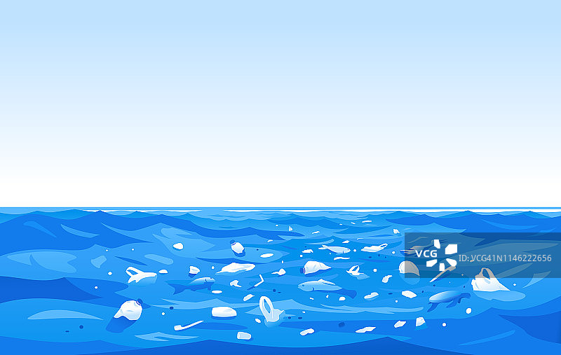 海洋塑料污染概念插图图片素材