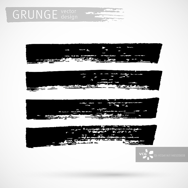 Grunge黑色墨水矢量设计元素图片素材