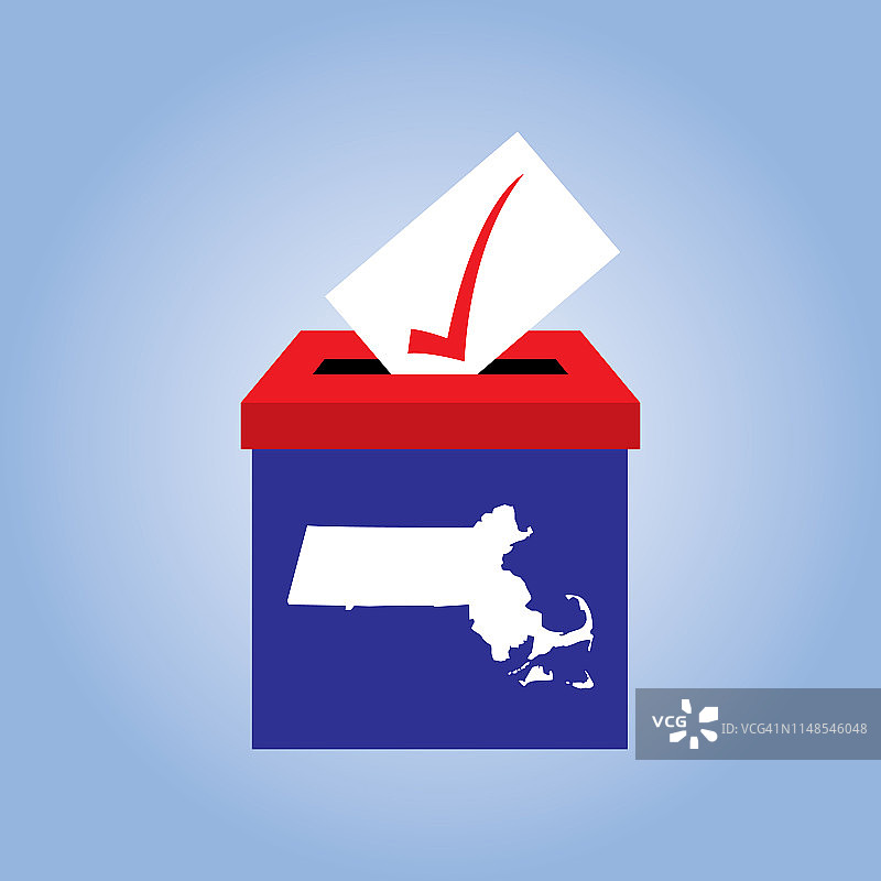 马萨诸塞州投票箱图标图片素材