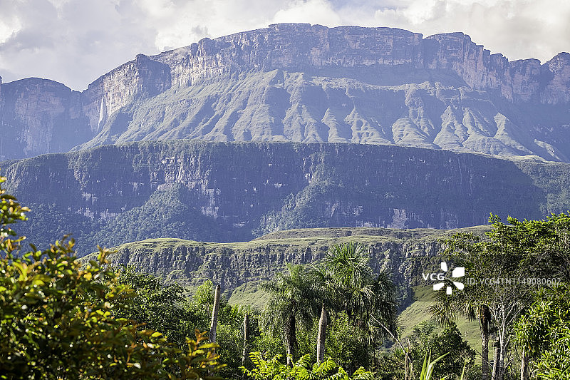 奥扬特普伊山的特写镜头。委内瑞拉的La Gran Sabana图片素材
