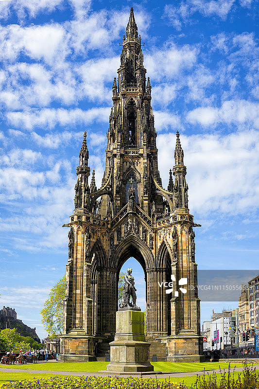 英国苏格兰爱丁堡的沃尔特·斯科特爵士纪念碑图片素材
