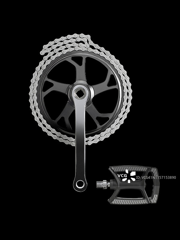 自行车链条、链轮和踏板图片素材