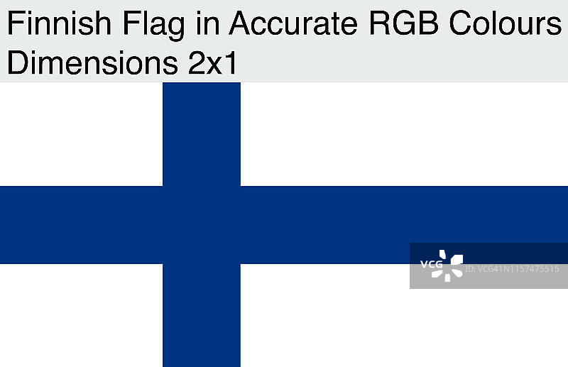 芬兰国旗的精确RGB颜色(尺寸2x1)图片素材