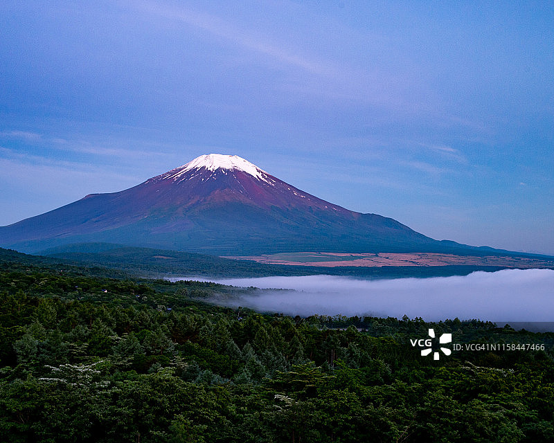 日出前的六月富士图片素材