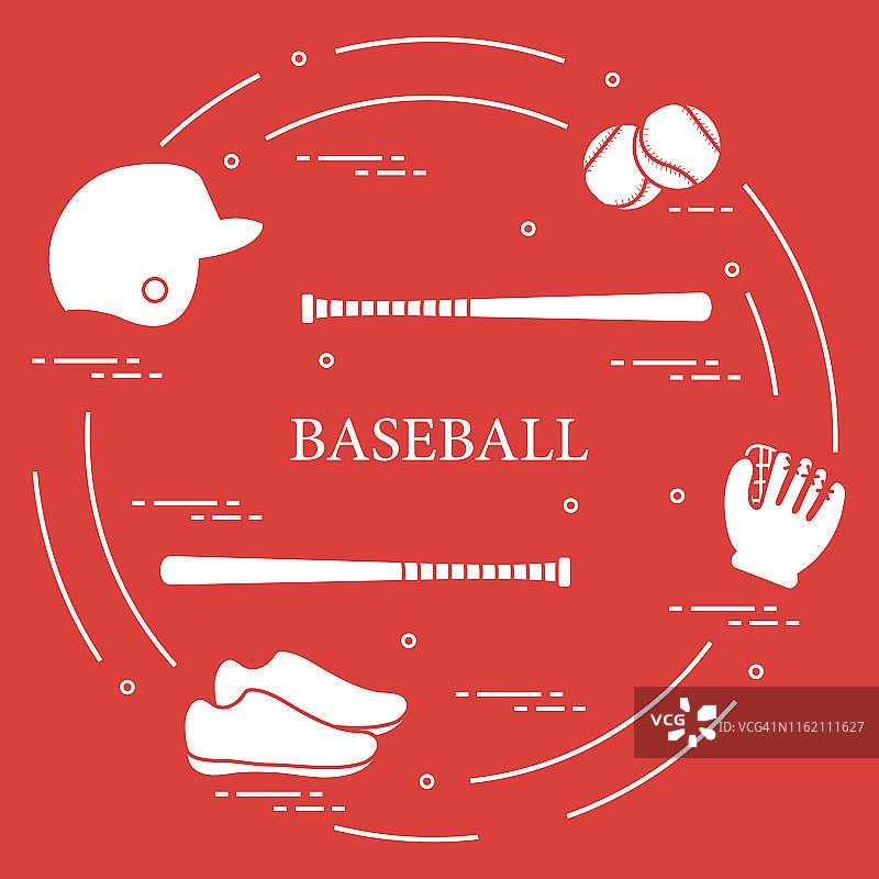 棒球棒，手套，球，头盔，鞋。图片素材
