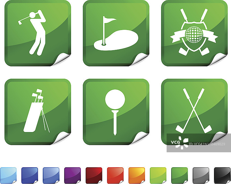 高尔夫版税免费矢量图标集图片素材