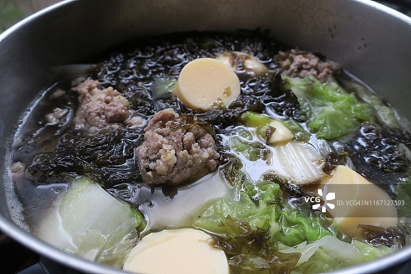 清汤豆腐肉末，紫菜，亚洲食物，曼谷，泰国图片素材