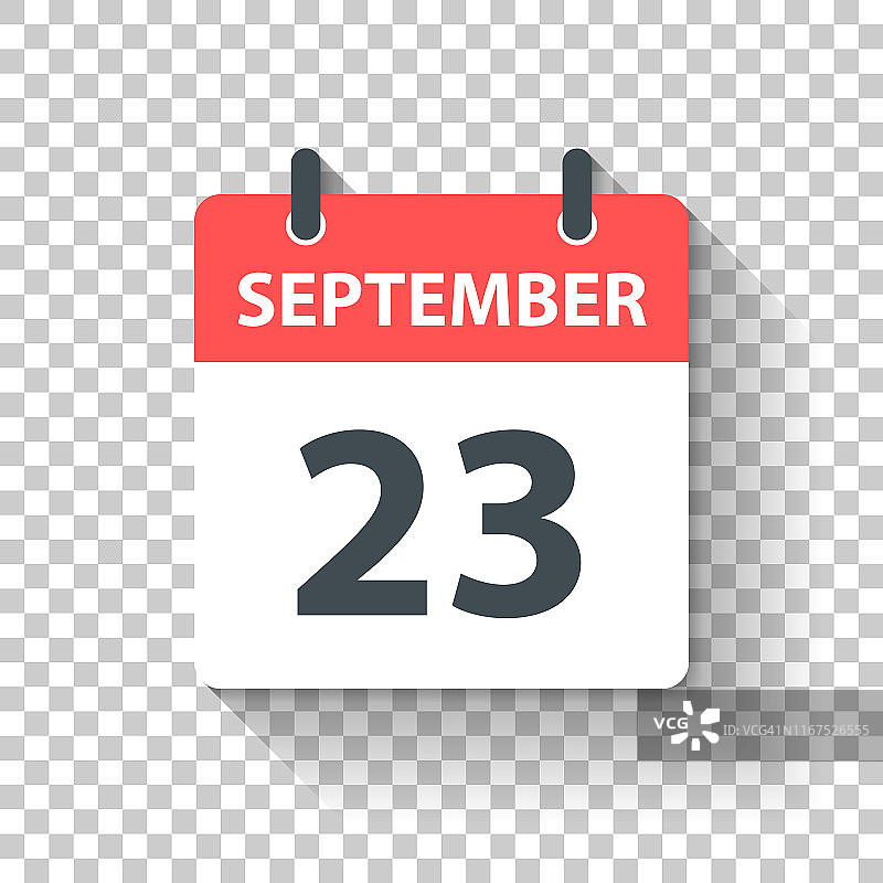 9月23日-每日日历图标的平面设计风格图片素材