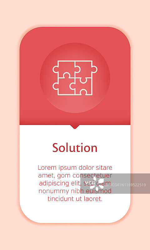 商业网页横幅模板与单一的难题解决方案图标图片素材