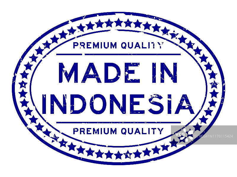 垃圾蓝色优质制造在印度尼西亚椭圆形橡胶印章印章白色背景图片素材
