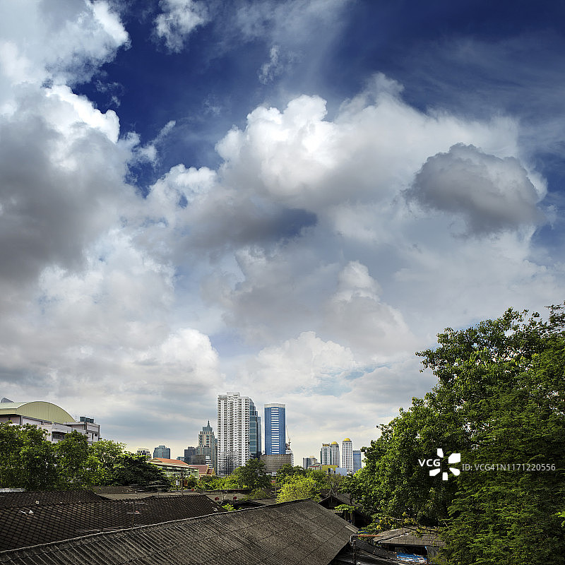 曼谷天际线的城市景观图片素材