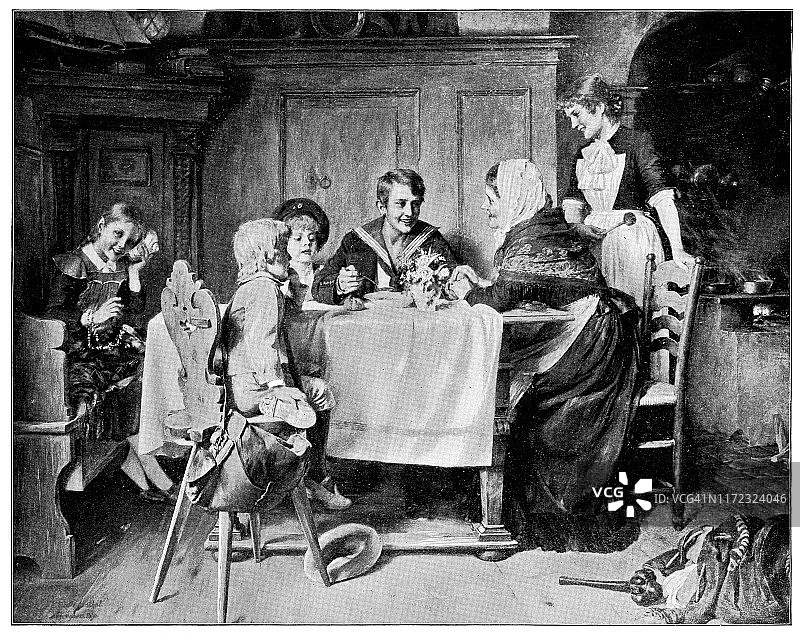 托比·爱德华·罗森塔尔的《第一次航行的家》——19世纪图片素材