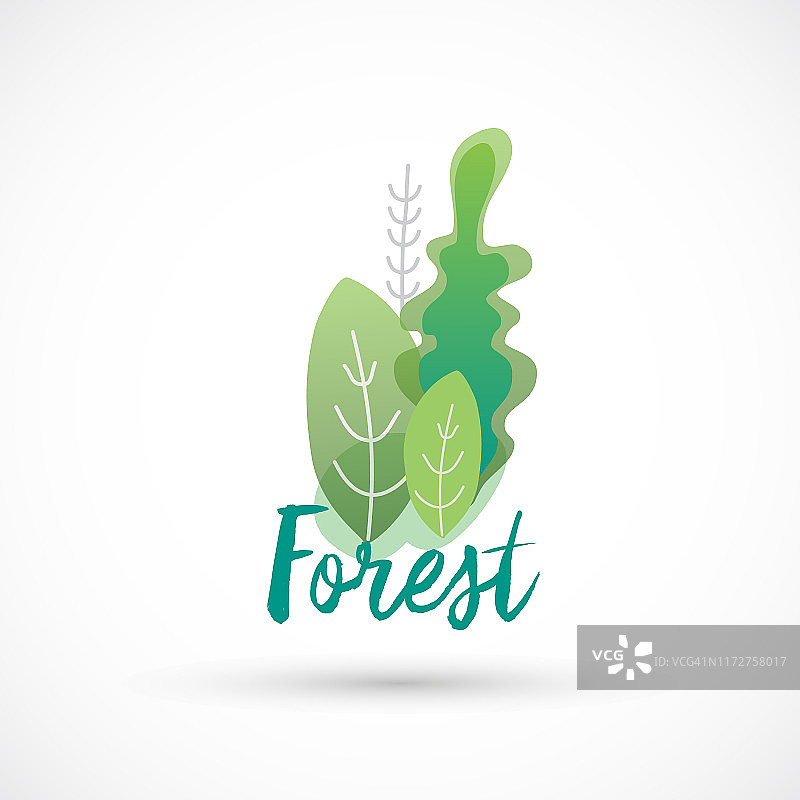 森林标志图标绿色鲜艳的标志向量图片素材