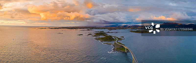 航空全景的大西洋公路，挪威图片素材