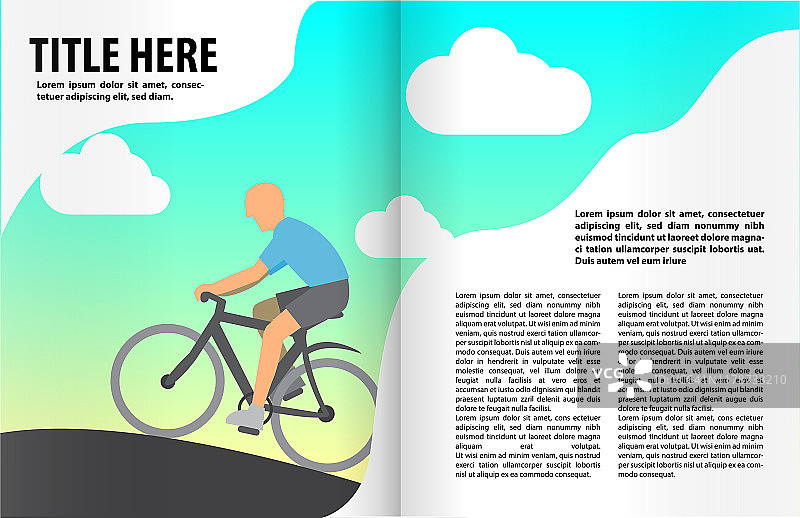 自行车书或杂志插图模板。图片素材