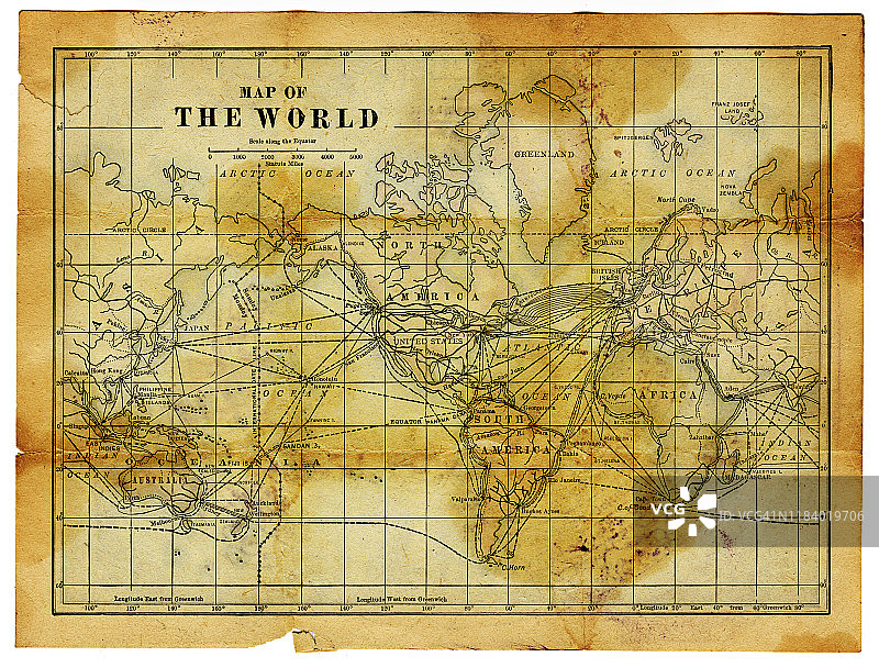 1898年世界地图图片素材