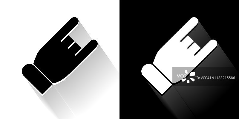 保龄球握杆黑色和白色图标与长影子图片素材