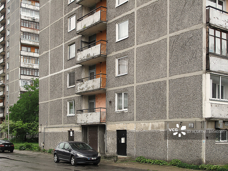 立陶宛维尔纽斯的共产主义时代预制社会住房图片素材