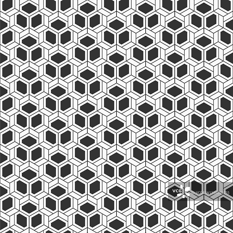 抽象的无缝模式。条纹线性几何瓷砖与三重编织元素。图片素材