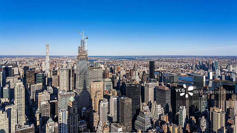 高角度中城天际线-纽约图片素材