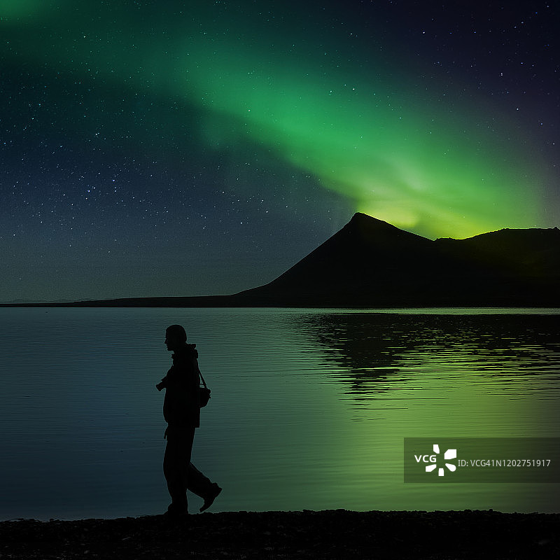 冰岛的北极光图片素材