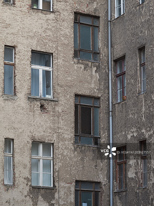 德国东柏林住宅建筑的后立面图片素材