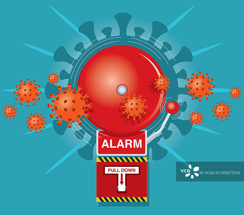 红色警钟-冠状病毒图片素材