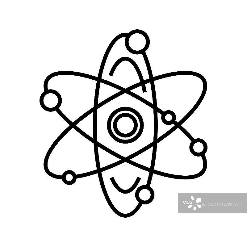 化学连接线图标，概念符号，轮廓矢量插图，线性符号图片素材