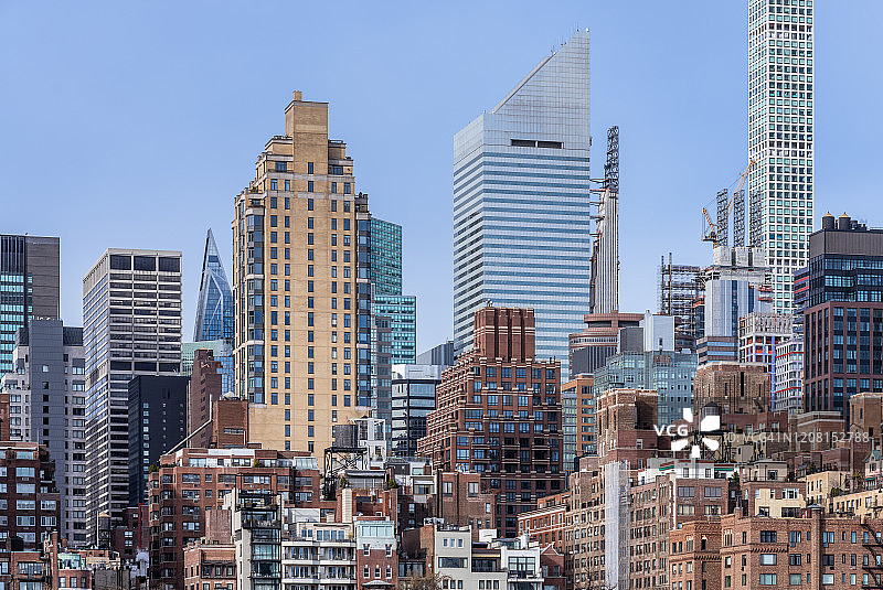 中城天际线从罗斯福岛-纽约图片素材