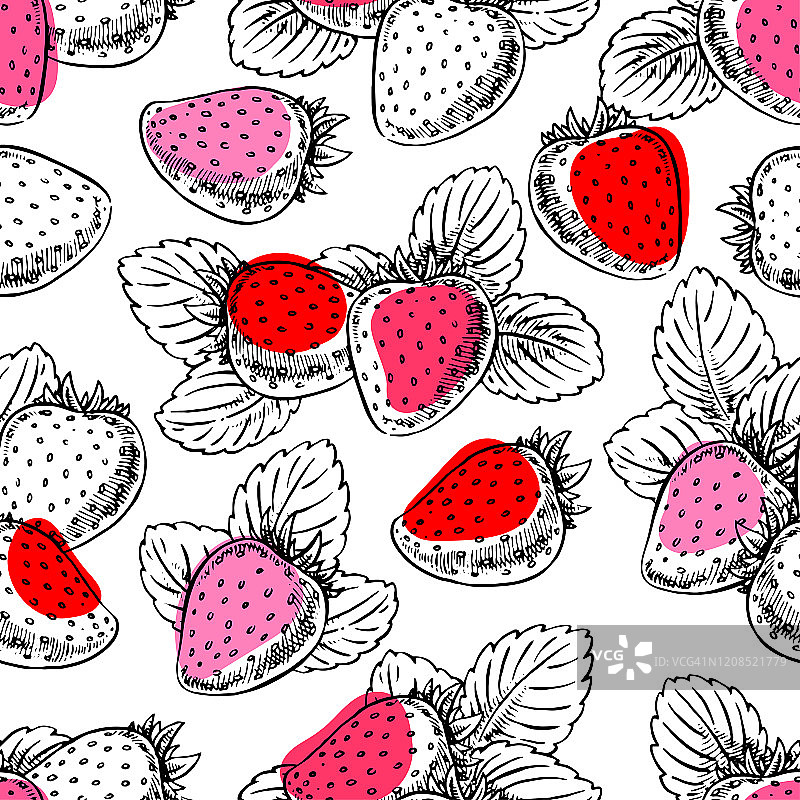 无缝的成熟草莓图片素材