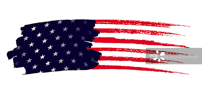 绘制美国国旗设计元素图片素材