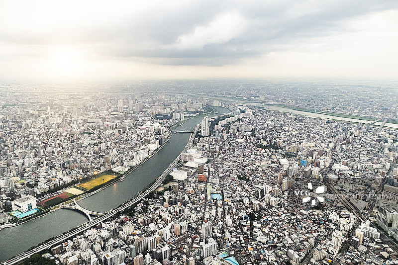 东京鸟瞰图图片素材