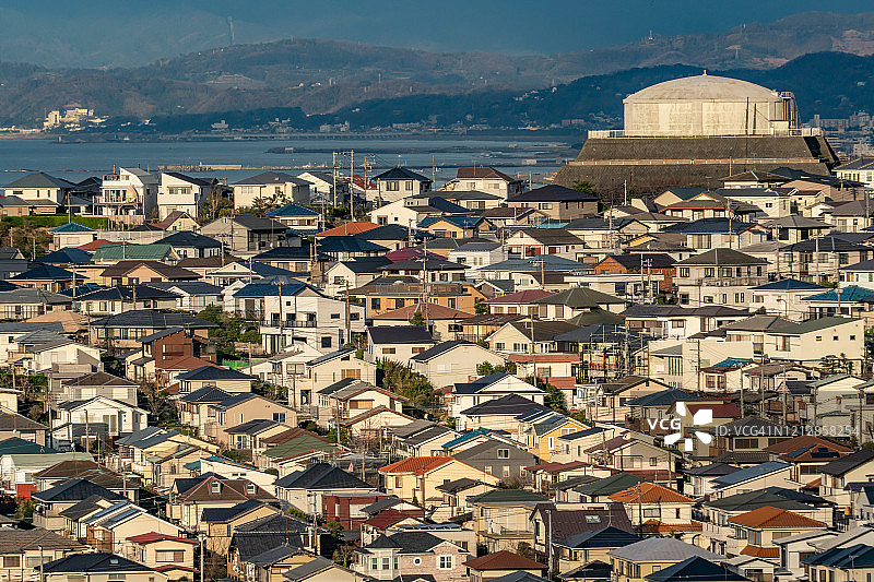 日本神奈川县海边的住宅区图片素材