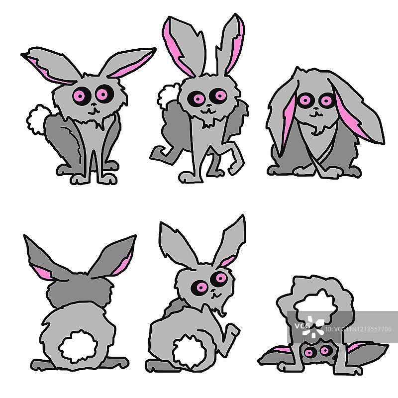 剪贴艺术系列的一个奇怪的兔子图片素材