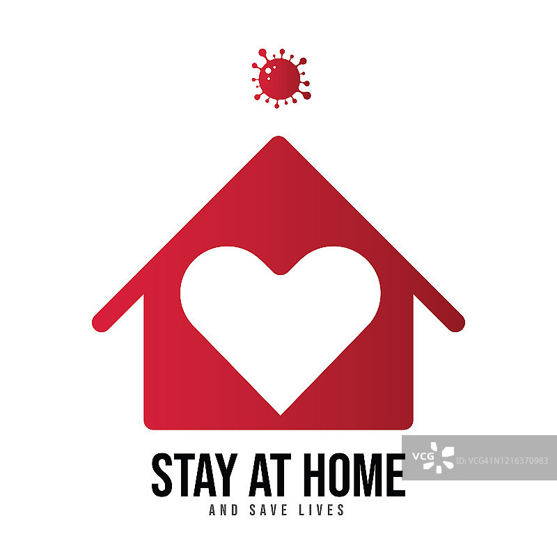 呆在家里是警告信号。关于冠状病毒或covid-19病媒插图的警告标志图片素材