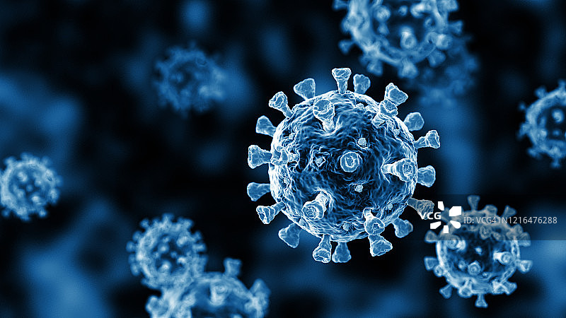 冠状病毒Mono蓝色图片素材