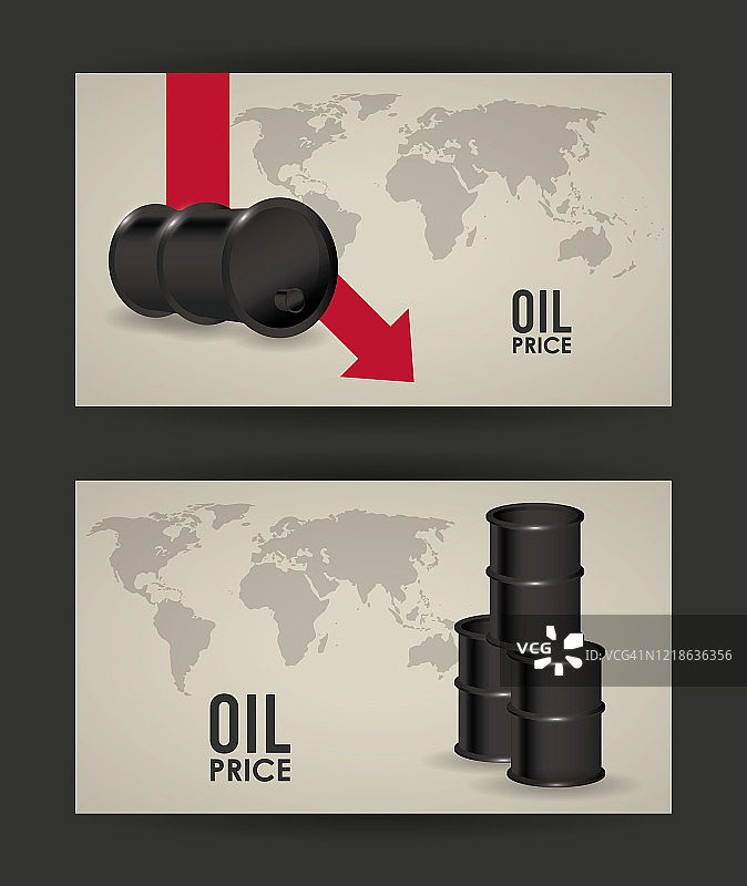 石油价格信息图与桶和地球地图图片素材