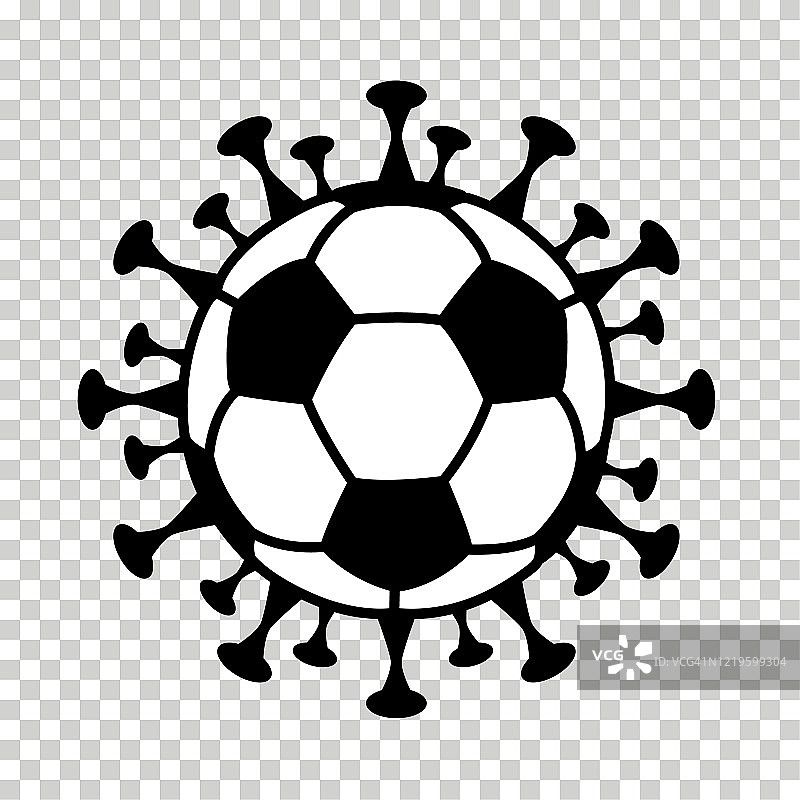 矢量冠状病毒标志与足球图片素材