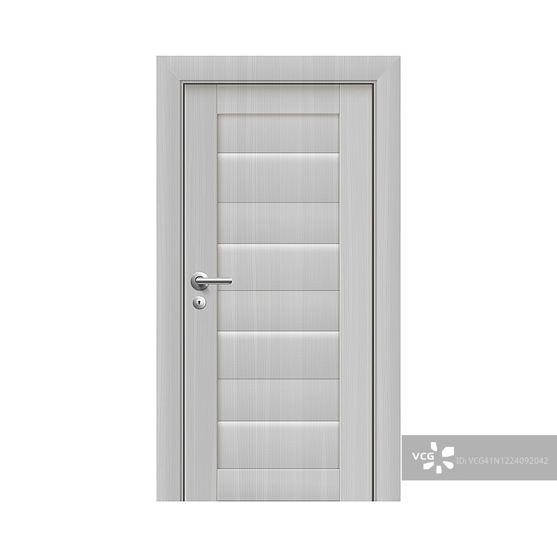 门口的白色木门模型，现实的矢量插图孤立。图片素材
