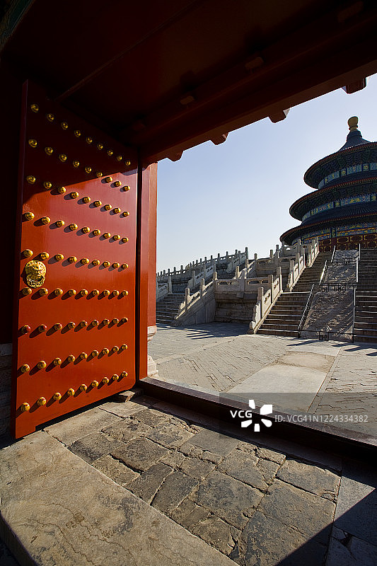 北京皇家颐和园的大门图片素材